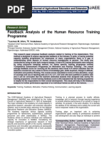 Feedback Analysis of The Human Resource Training Programme