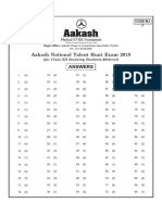 Aakash National Talent Hunt Exam 2019: Answers