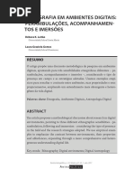 LEITÃO, Débora & GOMES, Laura. Etnografia em Ambientes Digitais - Perambulações, Acompanhamentos e Imersões.