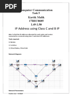 IP Address Using Class C and B IP: Computer Communication Kartik Malik 17BEC0685 L49-L50