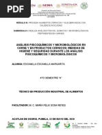 Análisis Fisicoquímicos y Microbiológicos en Carne y en Productos Cárnicos