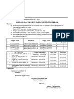 School Lac Session Implementation Plan: Enclosure No. 2 of The School Memorandum No. 09, S. 2020