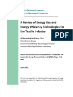 A Review of Energy Use and Energy Efficiency Technologies For The Textile Industry