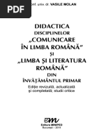 Didactica Disciplinelor CLR Și Limba Și Literatura Română Din Învățămntul Primar - Vasile Molan