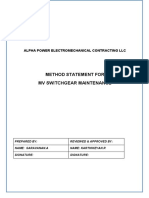 Method Statement For MV Switchgear (Inspire)