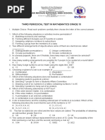 Third Periodical Test in Mathematics Grade 10