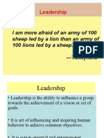 Leadership: I Am More Afraid of An Army of 100 Sheep Led by A Lion Than An Army of 100 Lions Led by A Sheep