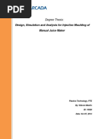 Design, Simulation and Analysis For Injection Moulding of Manual Juice Maker