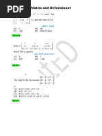 Matrix and Determinant: Answer: B