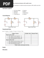 Name of Experiment: Objective:: Study of Steady-State Behavior of RC and RL Circuit