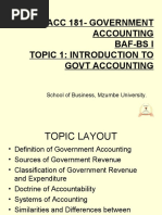 Acc 181-Government Accounting Baf-Bs I Topic 1: Introduction To Govt Accounting