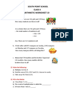 South Point School Class Ii Arithmetic Worksheet 19: 1) Story Sums