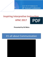 Inspiring Interpretive Instruction APAC 2017: Presented by Ed Weiss