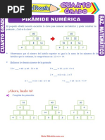 Pirámide Numérica para Cuarto Grado de Primaria