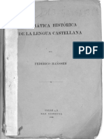 Gramática Histórica de La Lengua Castellana: Federico Hakssen