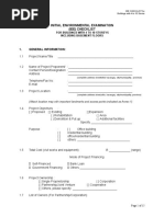 Initial Environmental Examination (Iee) Checklist: 1. General Information