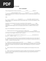 Rent Agreement Format