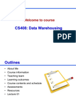 CS408: Data Warehousing: Welcome To Course