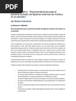 Anexo II: D Íptico: "Recomendaciones para El Paciente Portador de Fijadores Externos de Muñeca en El Domicilio"