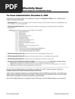 Publications Effectivity Sheet: For Exam Administration: December 6, 2006