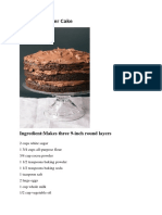 Chocolate Layer Cake: Ingredient:Makes Three 9-Inch Round Layers