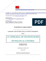 STOA Appraisal of Technologies of Political Control EU Parliament WD