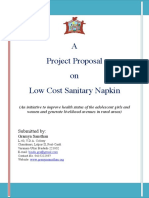 A Project Proposal On Low Cost Sanitary Napkin: Submitted by