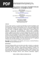 Emotional Intelligence and Its Relationship With Job Performance An Empirical Study PDF