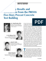 Preliminary Results and Conclusions From The PRESSS Five-Story Precast Concrete Test Building