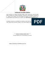 Certificación de Alcalde Pedáneo