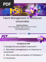 Talent Management in Malaysian Universit