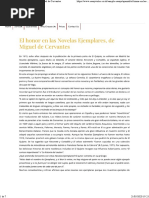 El Honor en Las Novelas Ejemplares, de Miguel de Cervantes PDF