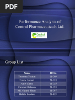 Performance Analysis of Central Pharmaceuticals LTD