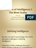 Theories of Intelligence The Binet Scales