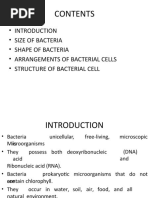 Introduction - Size of Bacteria - Shape of Bacteria - Arrangements of Bacterial Cells - Structure of Bacterial Cell