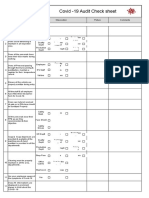 Covid - 19 Audit Check Sheet: Pioneer in Lifting Solutions