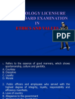 Criminology Licensure Mock Board Examination IN Ethics and Values