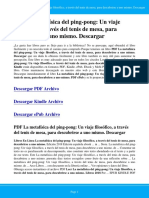 PDF La Metafísica Del Ping-Pong: Un Viaje Filosófico, A Través Del Tenis de Mesa, para Descubrirse A Uno Mismo. Descargar