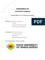 Assignment On: "Adjusting Journals"