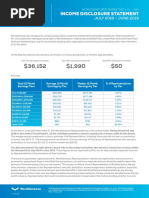 Income Disclosure Statement: JULY 2018 - JUNE 2019