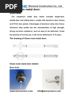 Clean Room Metal Door:: Overview