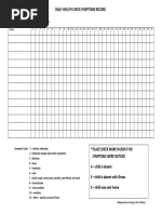 Daily Health Check Symptoms Record Month - Year