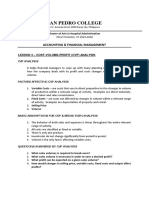 Lesson 3 Cost Volume Profit Analysis