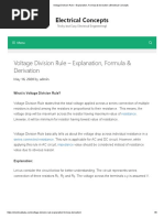 Voltage Division Rule - Explanation, Formula & Derivation - Electrical Concepts