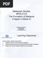 Malaysian Studies MPW 2133 The Formation of Malaysia Chapter 4 (Week 4)