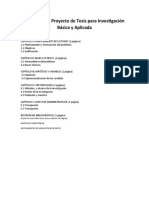 Esquema Del Proyecto de Tesis para Investigación Básica y Aplicada