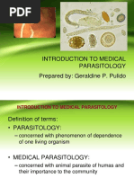 Introduction To Medical Parasitology Prepared By: Geraldine P. Pulido