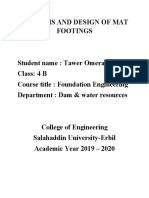 Analysis and Design of Mat Footings