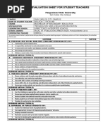 EVALUATION SHEET FOR STUDENT TEACHERS and PT SUMMARY RATING FORM