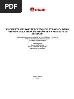 Caso N°02 - Encuesta de Satisfacción A Un Stakeholder Del Proyecto